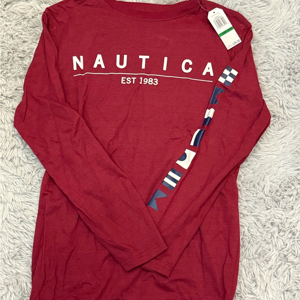 Nautica Deep Red Long Sleeve Shirt